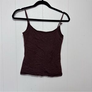 Brown cashmere spaghetti Strap Top